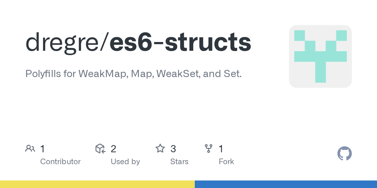 Map Set Weakmap Weakset GitHub dregre/es6structs Polyfills for WeakMap, Map, WeakSet, and Set.