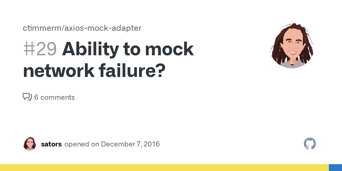 Ability to mock network failure? · Issue 29 · ctimmerm/axiosmock