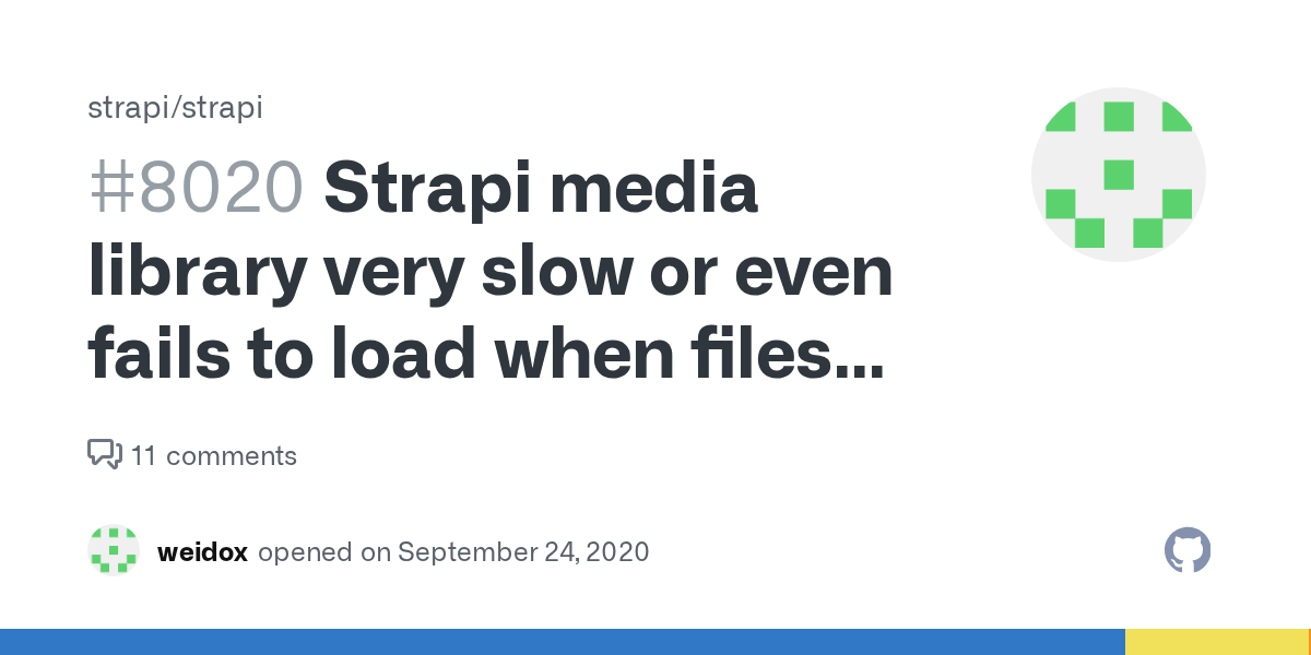 Strapi media library very slow or even fails to load when files are