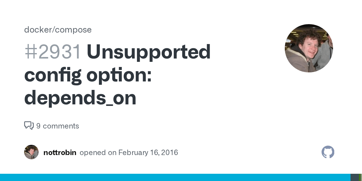 Unsupported config option depends_on · Issue 2931 ·