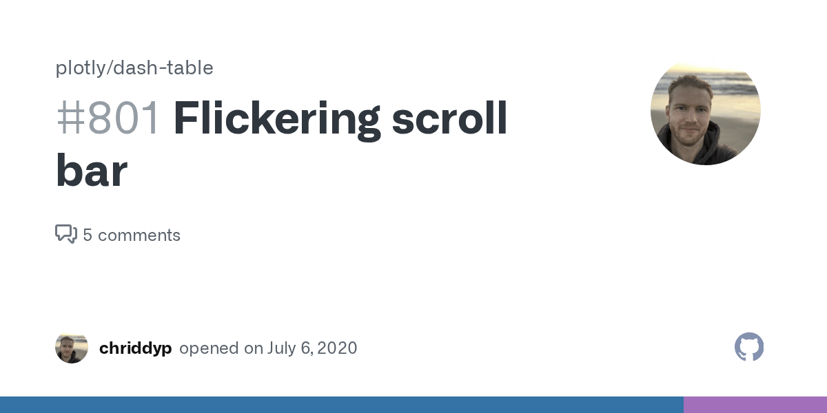 Flickering scroll bar · Issue 801 · plotly/dashtable · GitHub