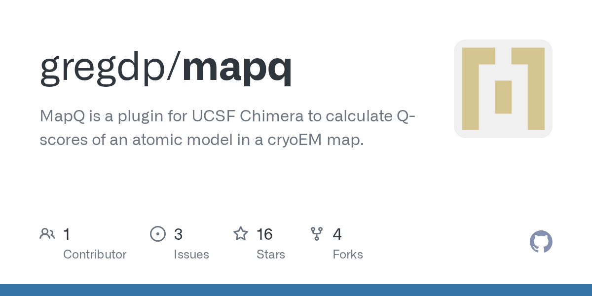 GitHub gregdp/mapq MapQ is a plugin for UCSF Chimera to calculate Qscores of an atomic model