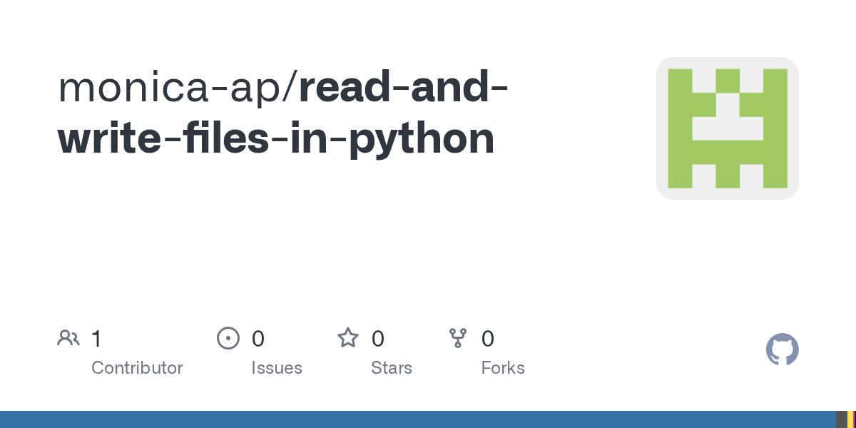 GitHub monicaap/readandwritefilesinpython