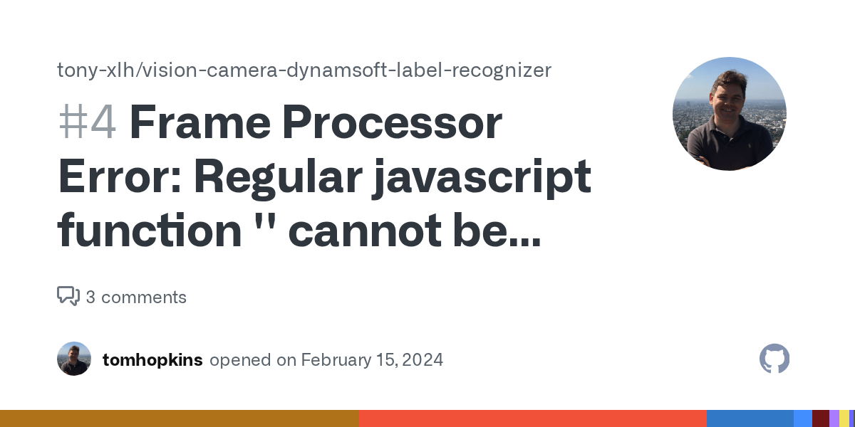 Frame Processor Error Regular javascript function '' cannot be shared
