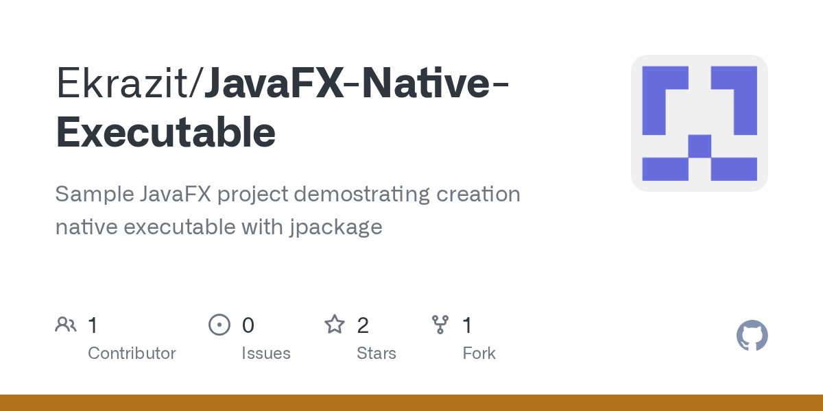 GitHub Ekrazit/JavaFXNativeExecutable Sample JavaFX project