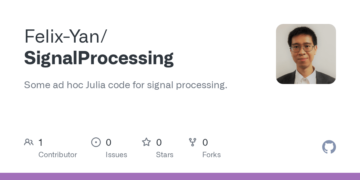 GitHub FelixYan/SignalProcessing Some ad hoc Julia code for signal