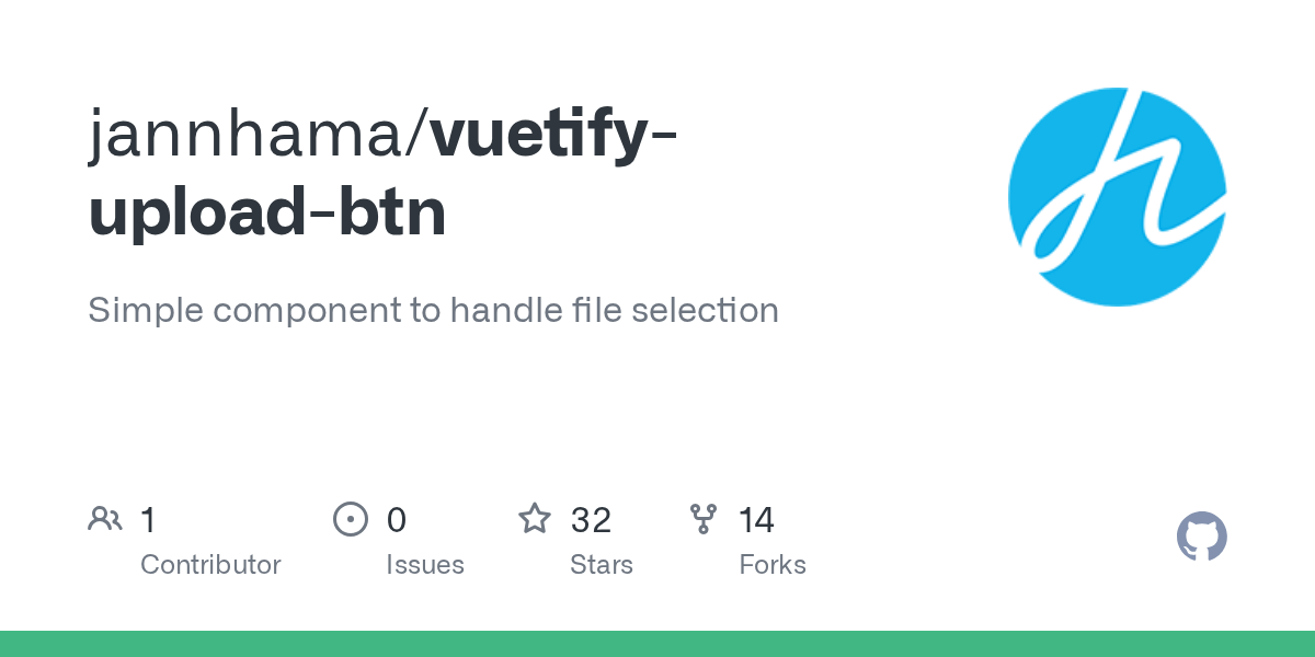 GitHub jannhama/vuetifyuploadbtn Simple component to handle file