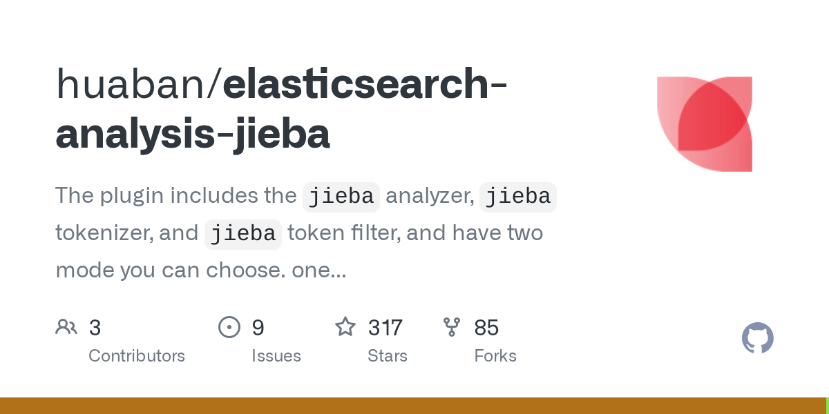 GitHub huaban/elasticsearchanalysisjieba The plugin includes the