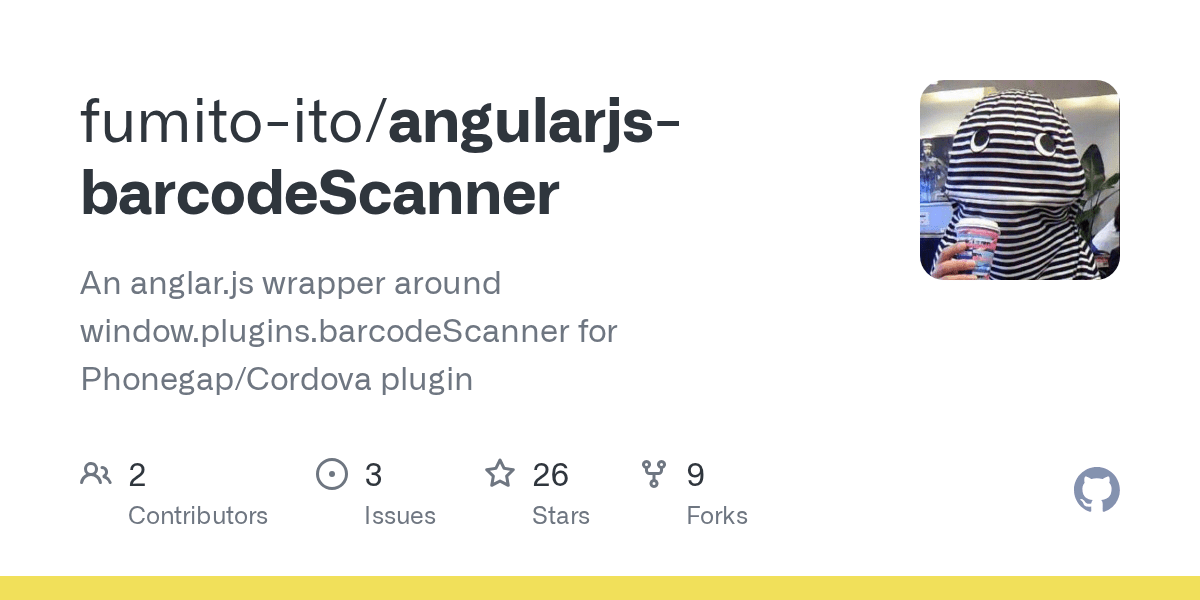 GitHub fumitoito/angularjsbarcodeScanner An anglar.js wrapper around window.plugins