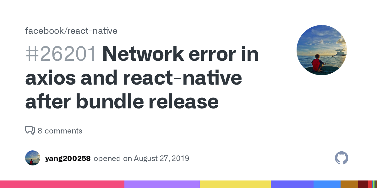 Network error in axios and reactnative after bundle release · Issue
