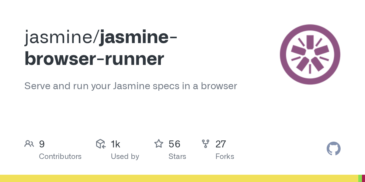 GitHub jasmine/jasminebrowserrunner Serve and run your Jasmine