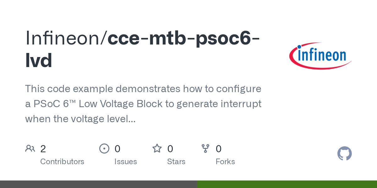 GitHub Infineon/ccemtbpsoc6lvd This code example demonstrates how