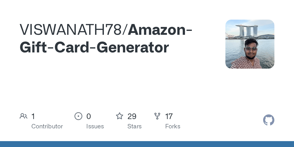 GitHub VISWANATH78/AmazonGiftCardGenerator