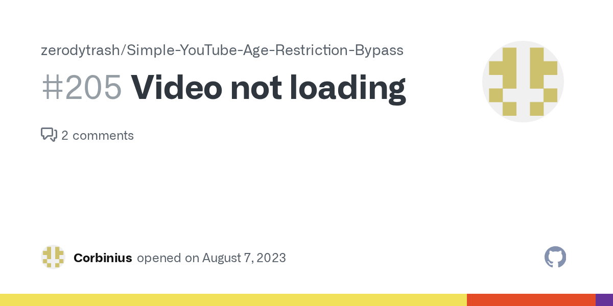 Video not loading · Issue 205 · zerodytrash/SimpleYouTubeAge