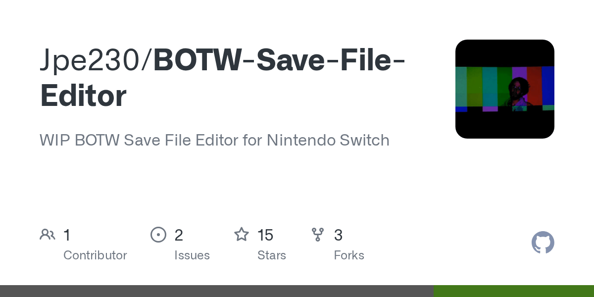GitHub Jpe230/BOTWSaveFileEditor WIP BOTW Save File Editor for Nintendo Switch