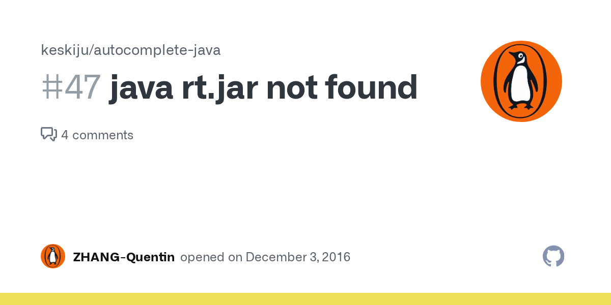 java rt.jar not found · Issue 47 · · GitHub