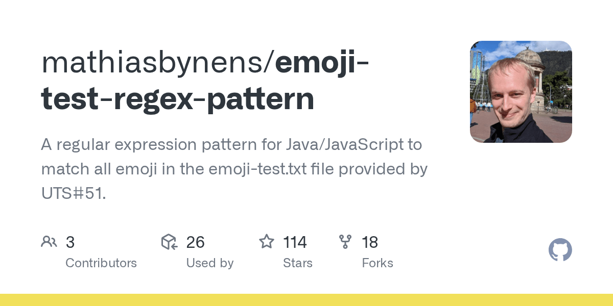 GitHub mathiasbynens/emojitestregexpattern A regular expression