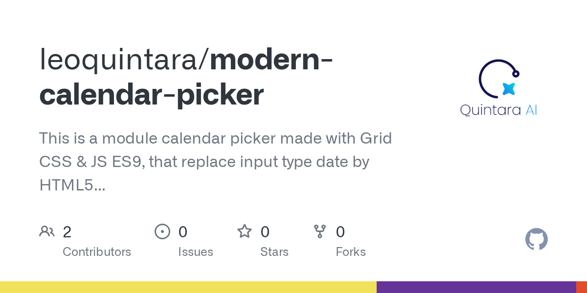 GitHub This is a module calendar picker made with Grid CSS