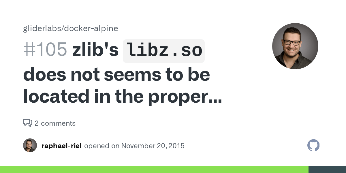 zlib's `libz.so` does not seems to be located in the proper folder