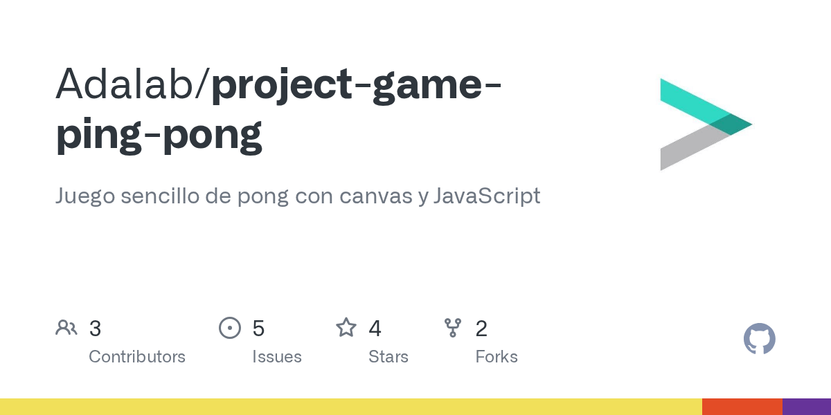 GitHub Adalab/projectgamepingpong Juego sencillo de pong con