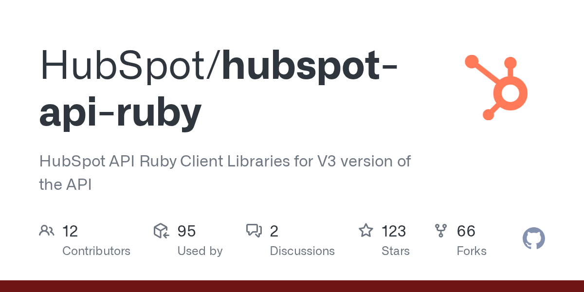 GitHub HubSpot/hubspotapiruby HubSpot API Ruby Client Libraries for V3 version of the API