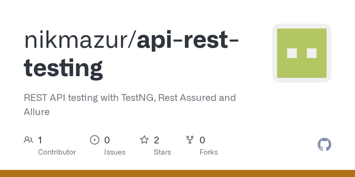 GitHub nikmazur/RESTAPITesting REST API testing with TestNG, Rest