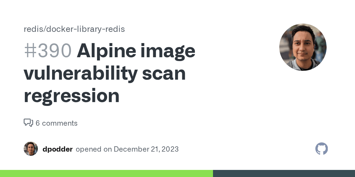Alpine image vulnerability scan regression · Issue 390 · docker