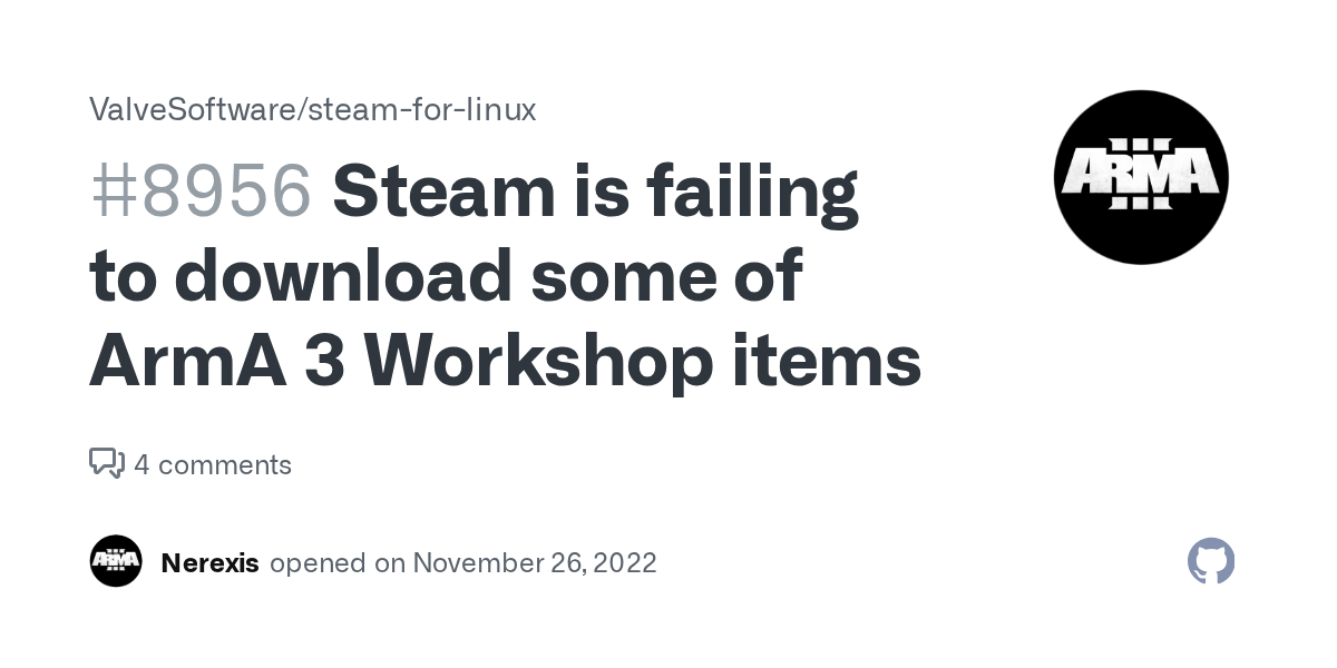 Steam is failing to download some of ArmA 3 items · Issue