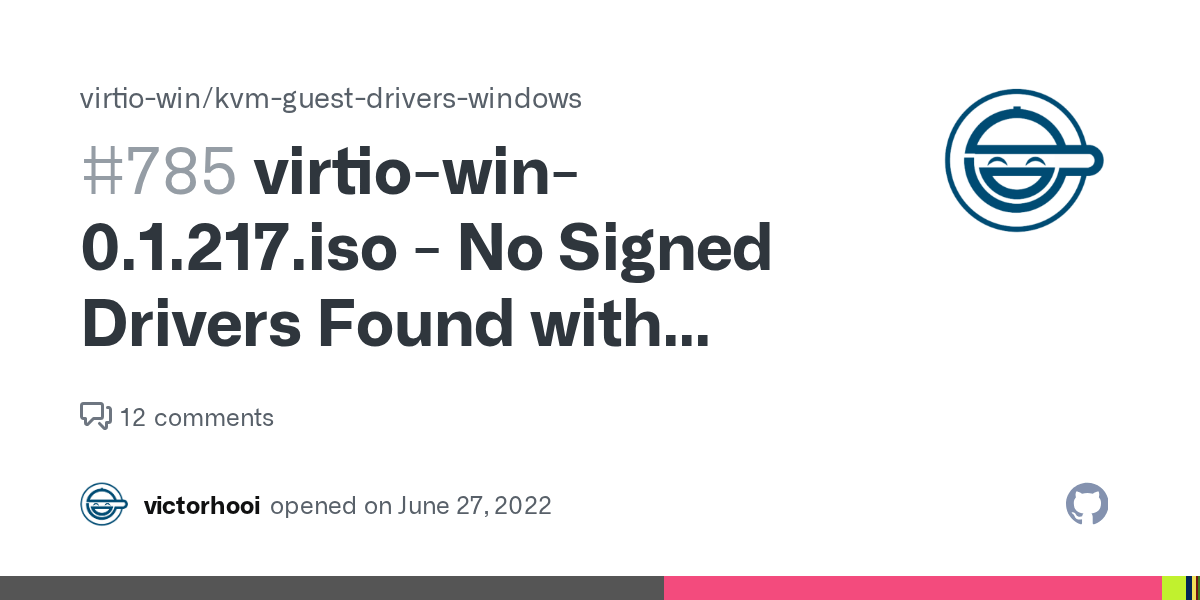 virtiowin0.1.217.iso No Signed Drivers Found with Windows 2022