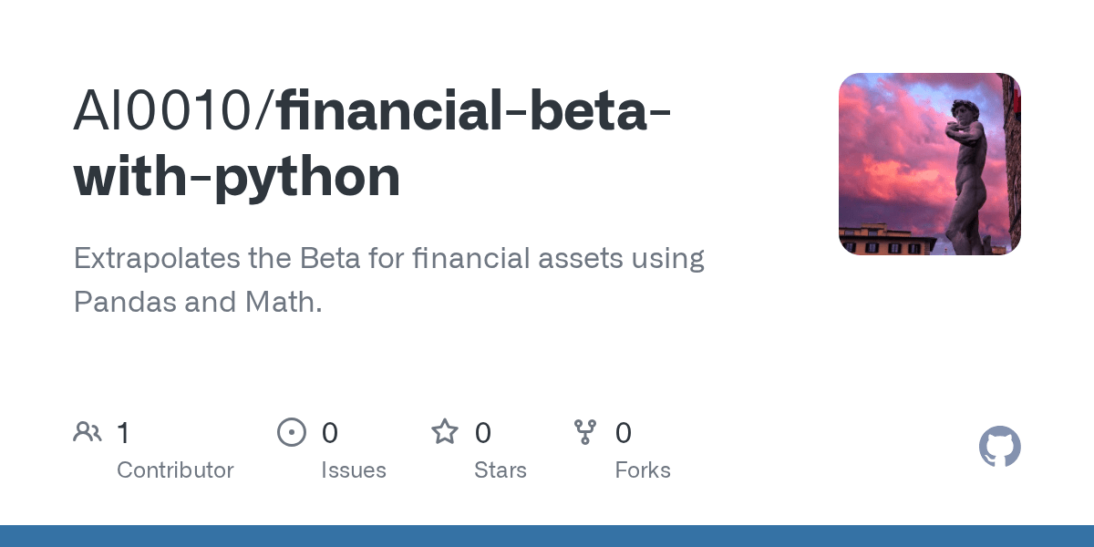 GitHub Al0010/financialbetawithpython Extrapolates the Beta for