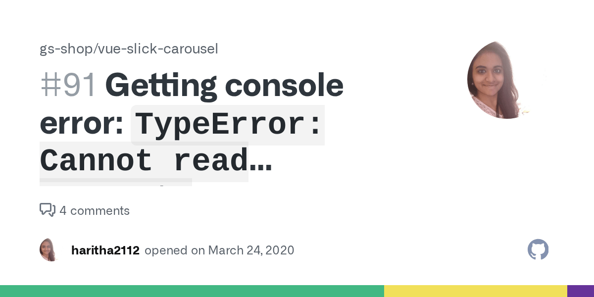 Getting console error `TypeError Cannot read property