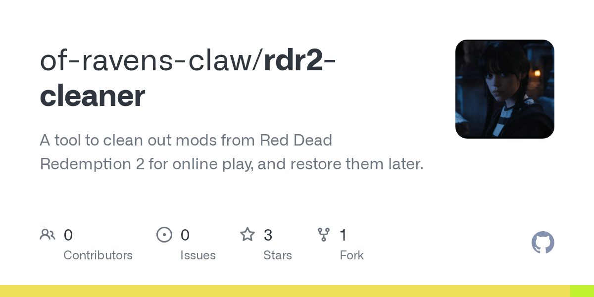 GitHub ofravensclaw/rdr2cleaner A tool to clean out mods from Red