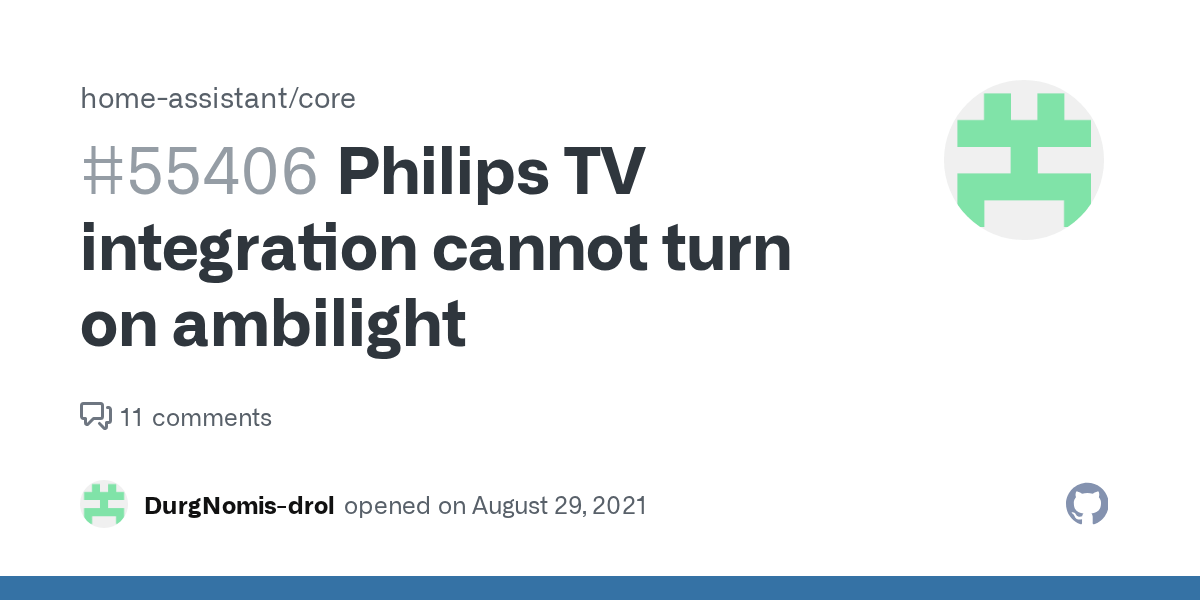 Philips TV integration cannot turn on ambilight · Issue 55406 · home