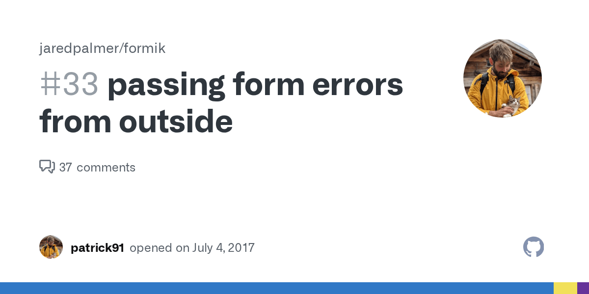 passing form errors from outside · Issue 33 · jaredpalmer/formik · GitHub