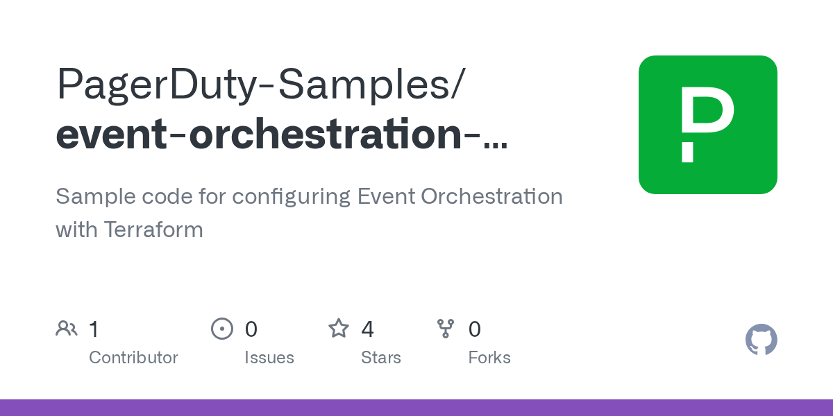 GitHub PagerDutySamples/eventorchestrationwithterraform Sample
