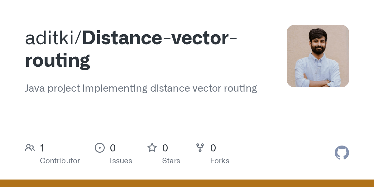 GitHub aditki/Distancevectorrouting Java project implementing