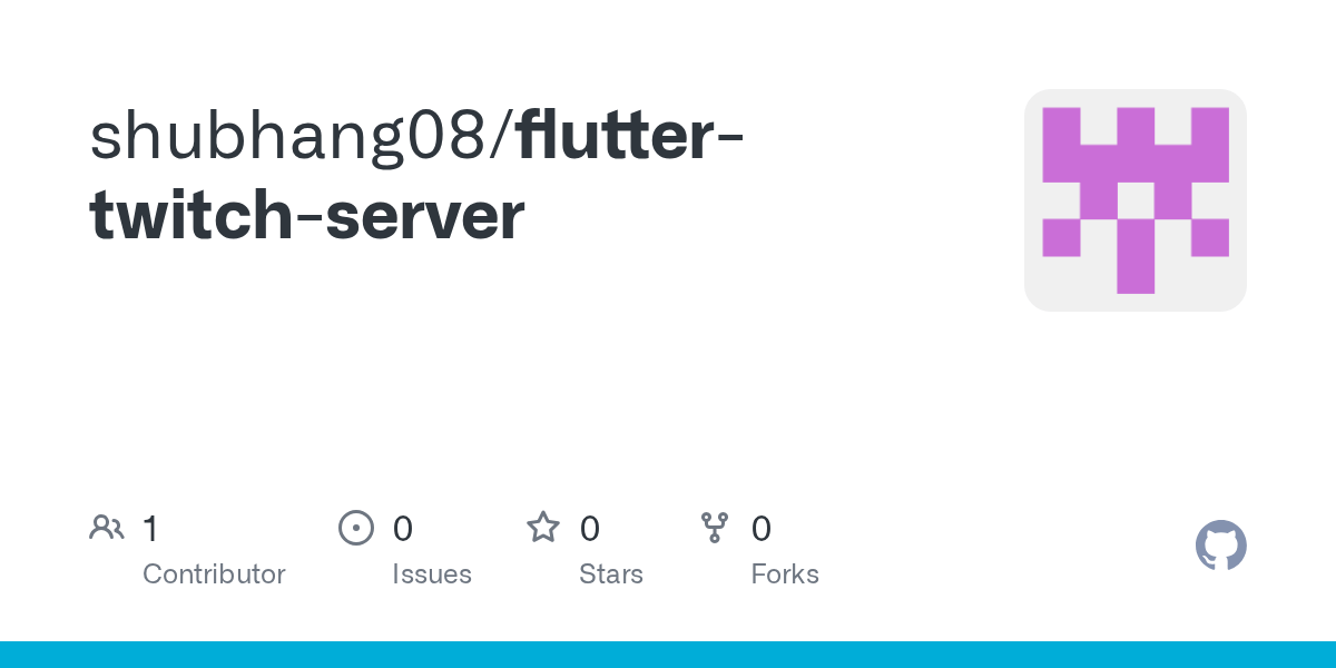 GitHub shubhang08/fluttertwitchserver