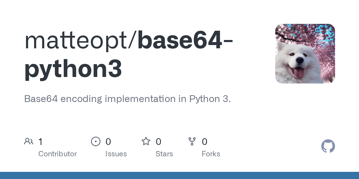 GitHub flyingmat/base64python3 Base64 encoding implementation in