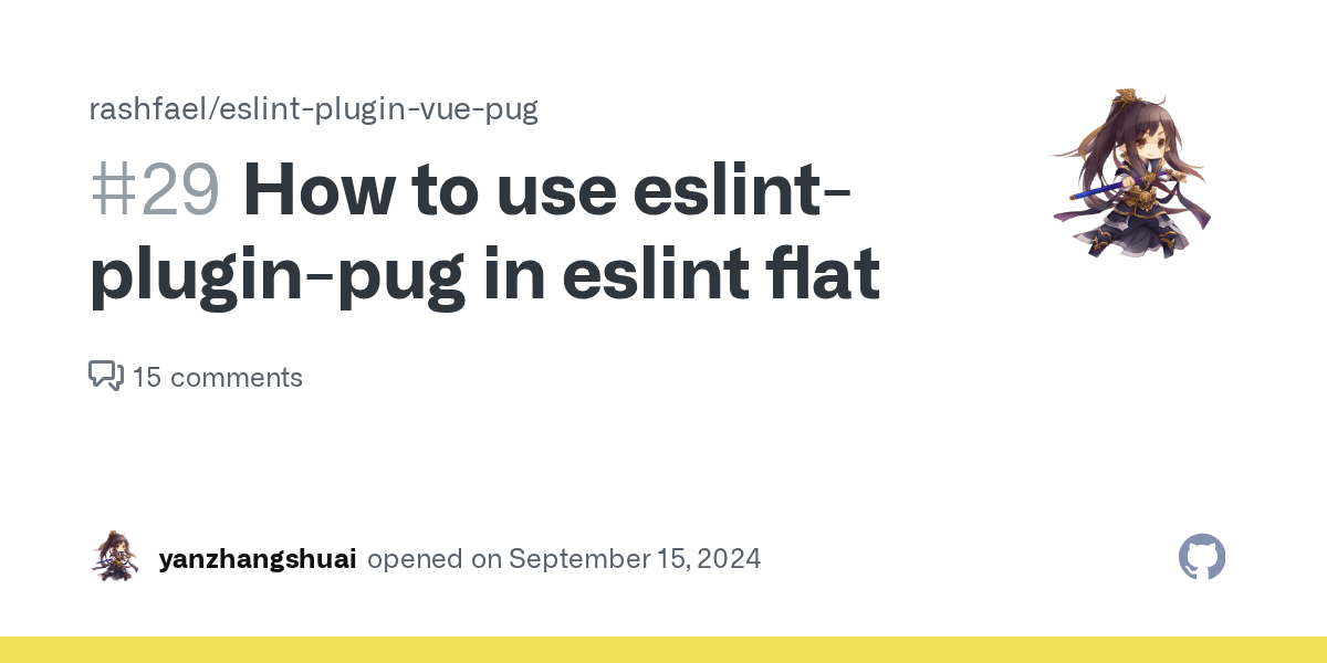 How to use eslintpluginpug in eslint flat · Issue 29 · rashfael