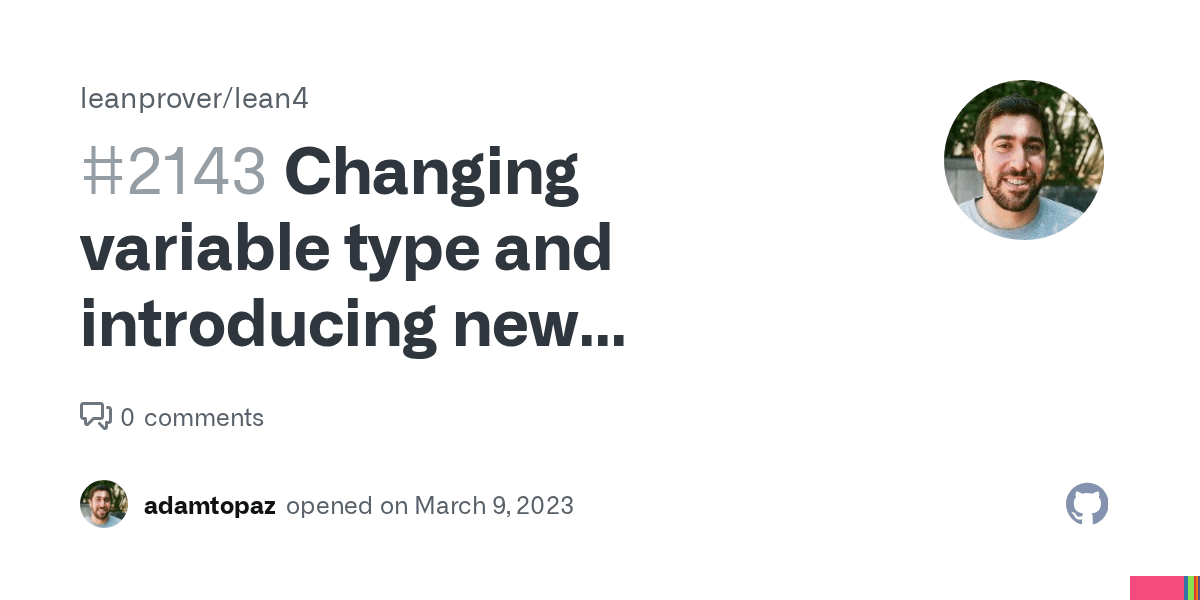 Changing variable type and introducing new variables cannot be done in one command. · Issue
