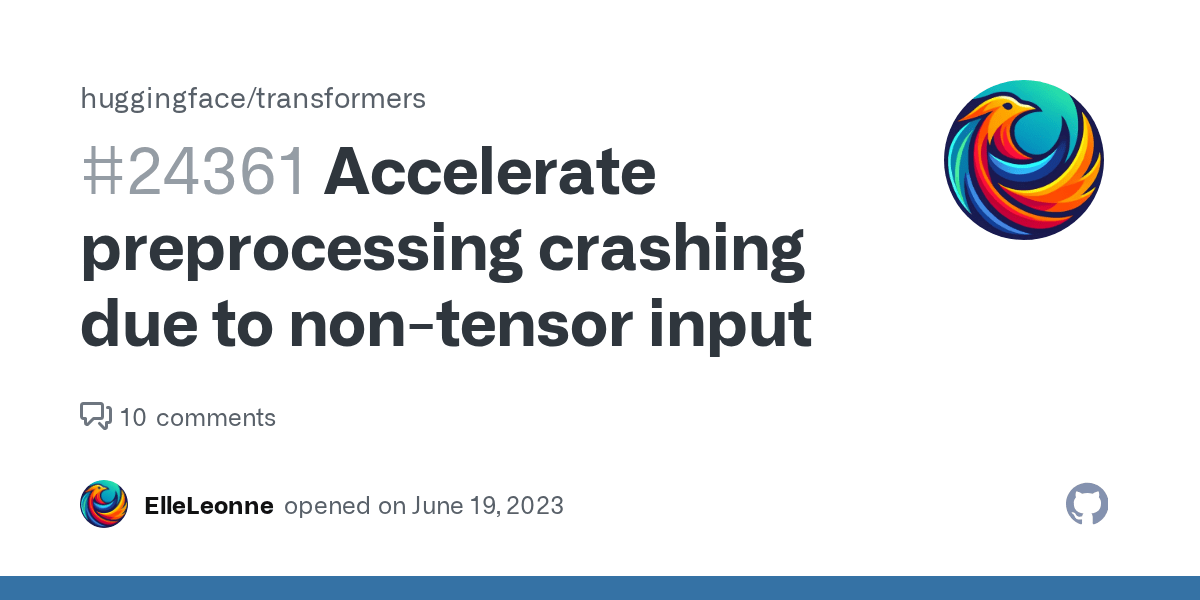 Accelerate preprocessing crashing due to nontensor input · Issue