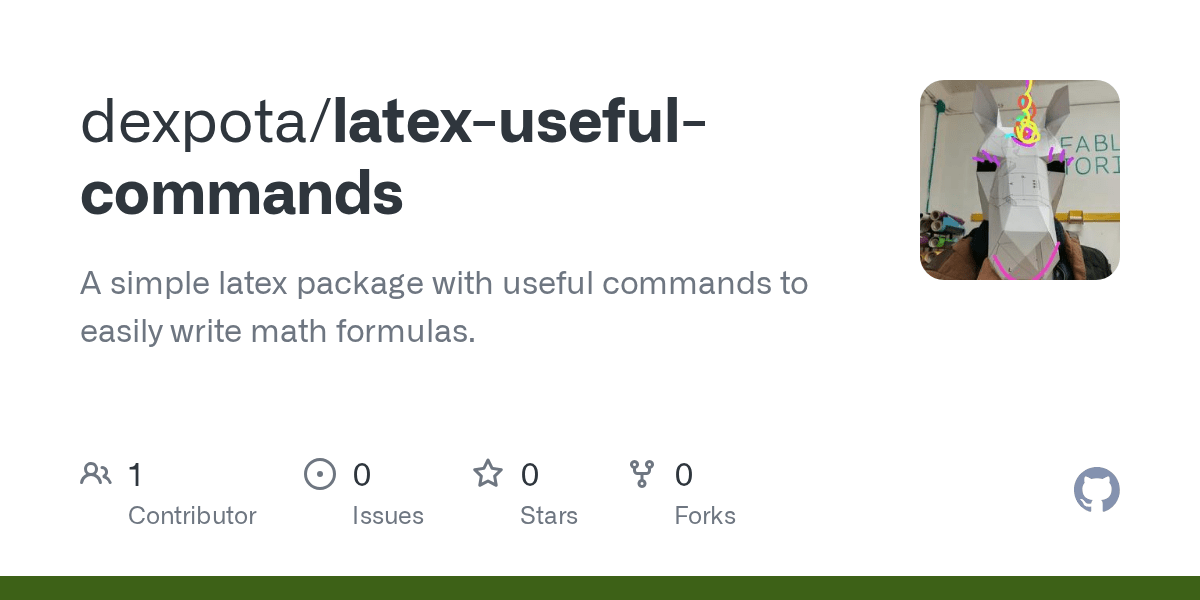 GitHub A simple latex package with