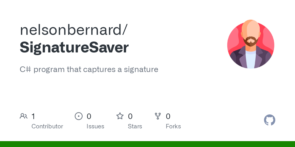 GitHub nelsonbernard/SignatureSaver C program that captures a signature