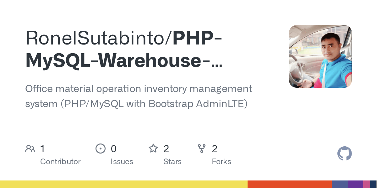 GitHub RonelSutabinto/PHPMySQLWarehouseManagementSystem Office