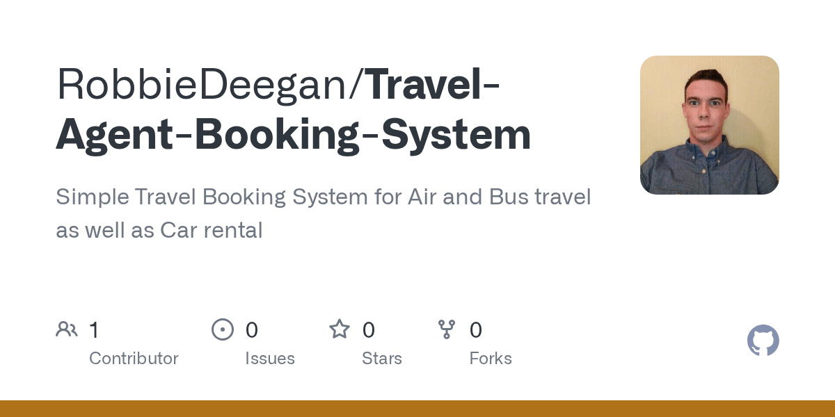 GitHub RobbieDeegan/TravelAgentBookingSystem Simple Travel