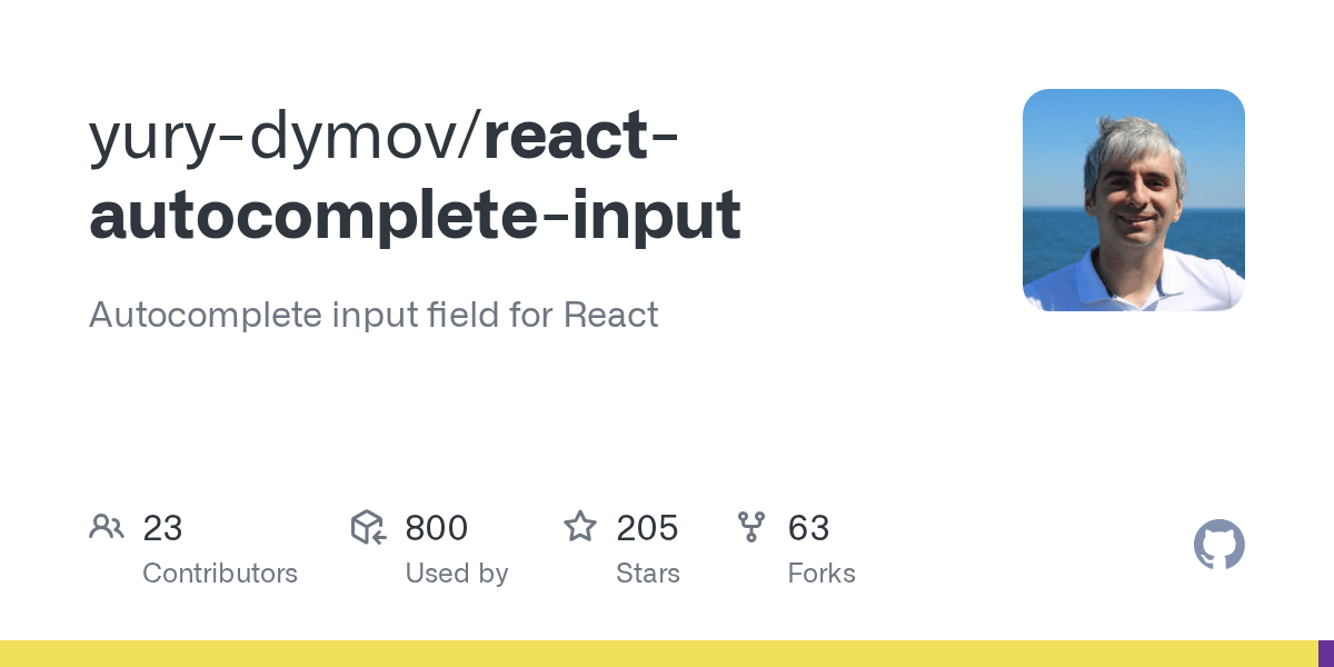 GitHub input field for React