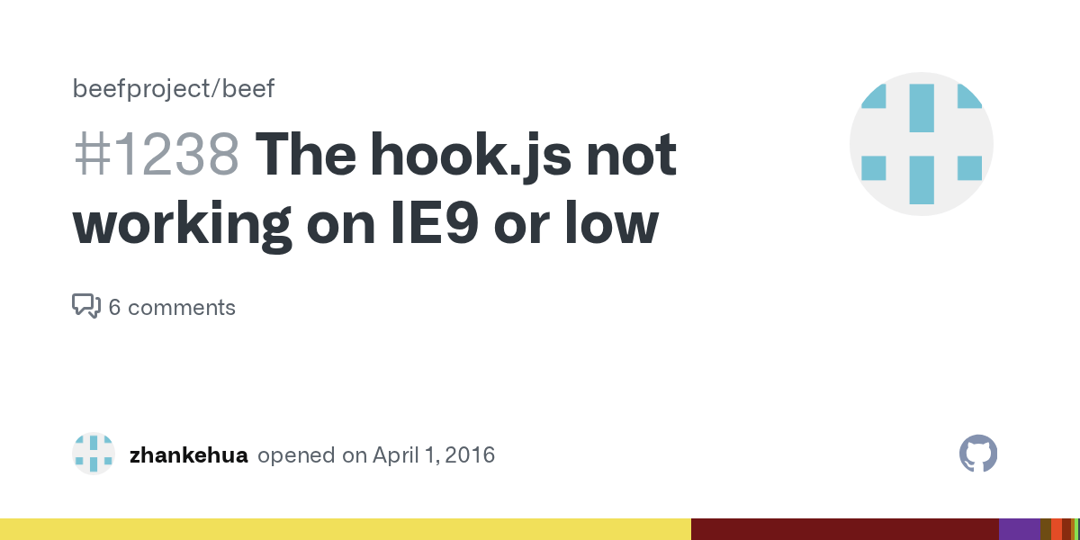 The hook.js not working on IE9 or low · Issue 1238 · beefproject/beef