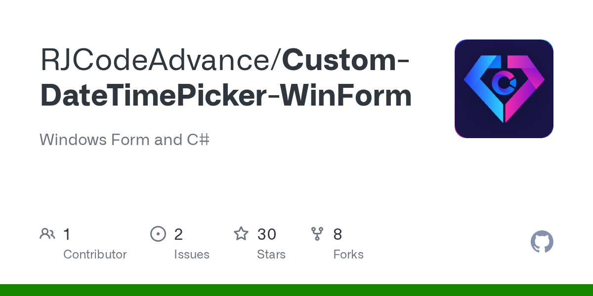 GitHub RJCodeAdvance/CustomDateTimePickerWinForm Windows Form and C