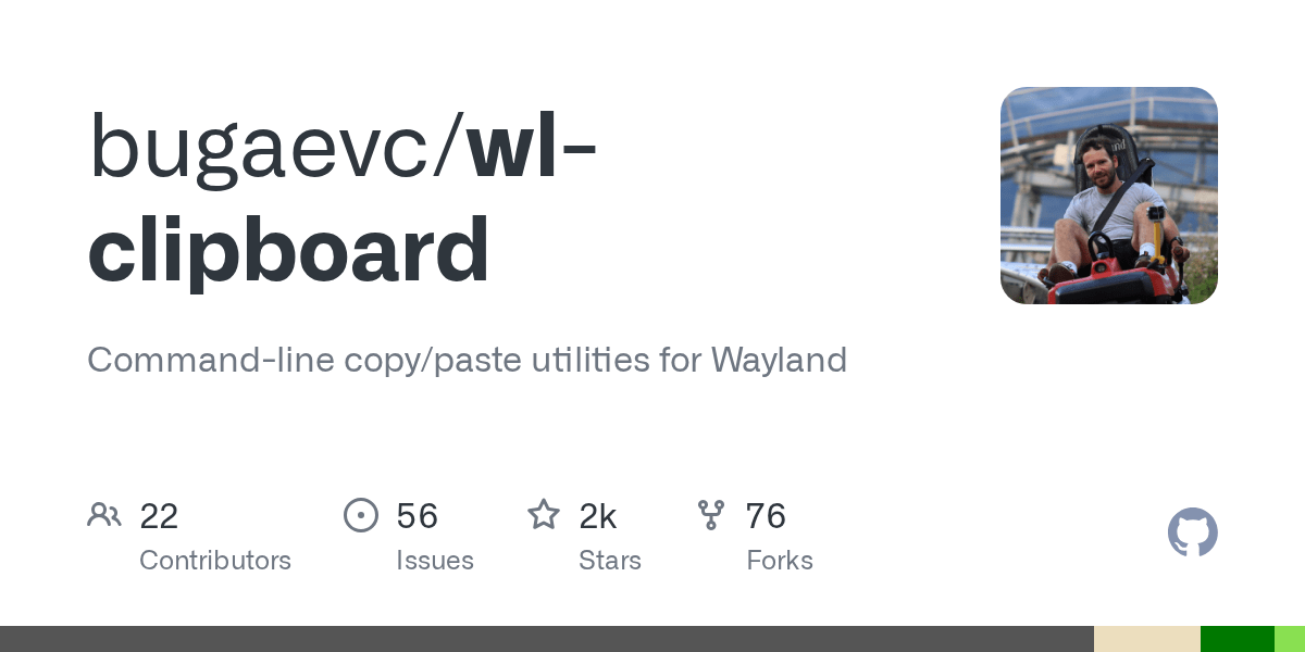 GitHub bugaevc/wlclipboard Commandline copy/paste utilities for