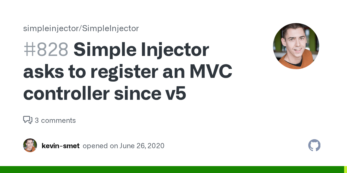Simple Injector asks to register an MVC controller since v5 · Issue